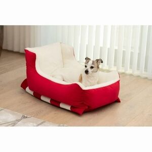 Sherry Kline Red Velvet Sleigh Holiday Dog/Cat Bed 24"x14"